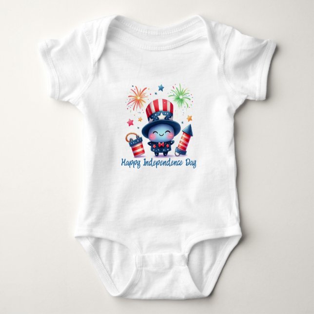 Cute Firecrackers lycklig Independence day T Shirt (Framsida)