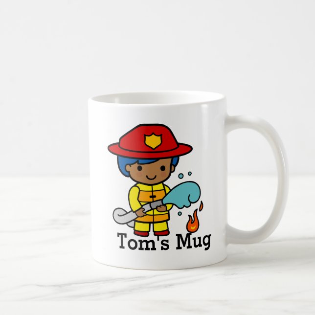 Cute Firefighter släcker eld Kaffemugg (Höger)