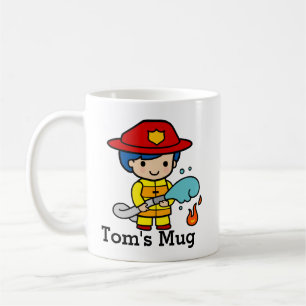 Cute Firefighter släcker eld Kaffemugg
