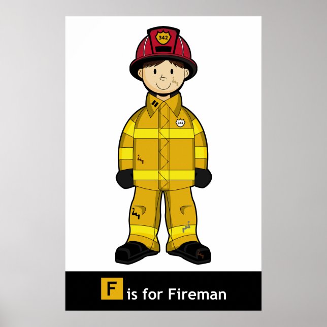 Cute Fireman Poster (Framsidan)