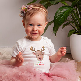 Cute First Christmas Baby Reindeer T Shirt
