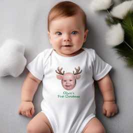 Cute First Christmas Baby Reindeer T Shirt