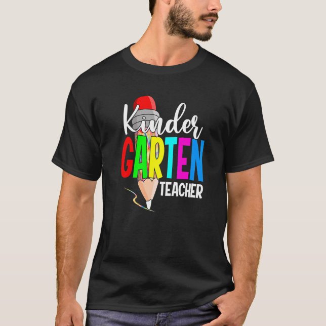 Cute First Day of Kindergarten Teacher Studenter T T Shirt (Framsida)