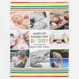 Cute First Fars dag pappa   Fotokollage Fleecefilt