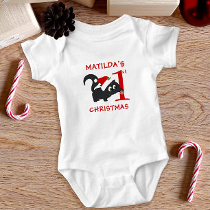 Cute First jul Black Kattunge Girls T Shirt