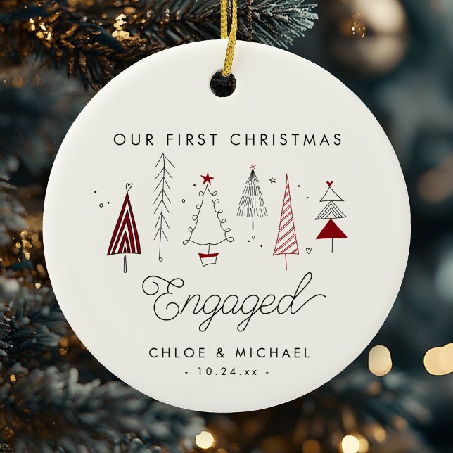 Cute First jul Engine Whimsical Träd Julgransprydnad Keramik (Skapare uppladdad)