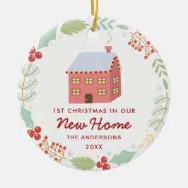 Cute First jul i vårt nya hem Julgransprydnad Keramik