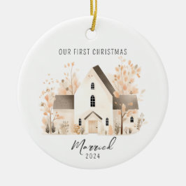 Cute First jul Married jul Ornamet Julgransprydnad Keramik