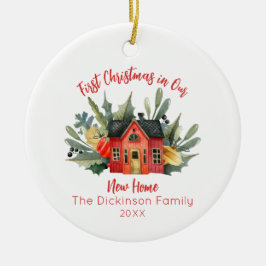 Cute First jul New Home Photo Julgransprydnad Keramik