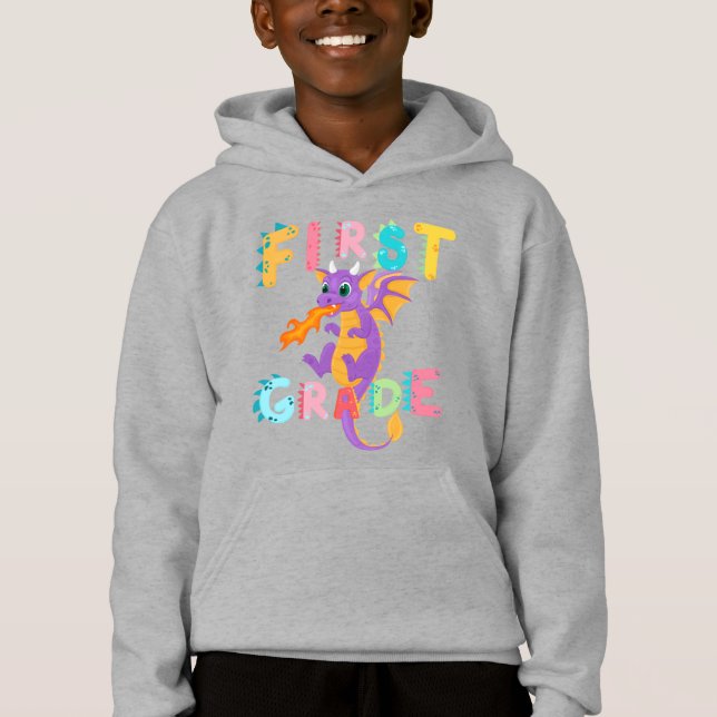 Cute First KLASS Dinosaur Squad School-pojkar T Shirt (Framsida)