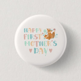 Cute First Mors dag Boho Typography Knapp