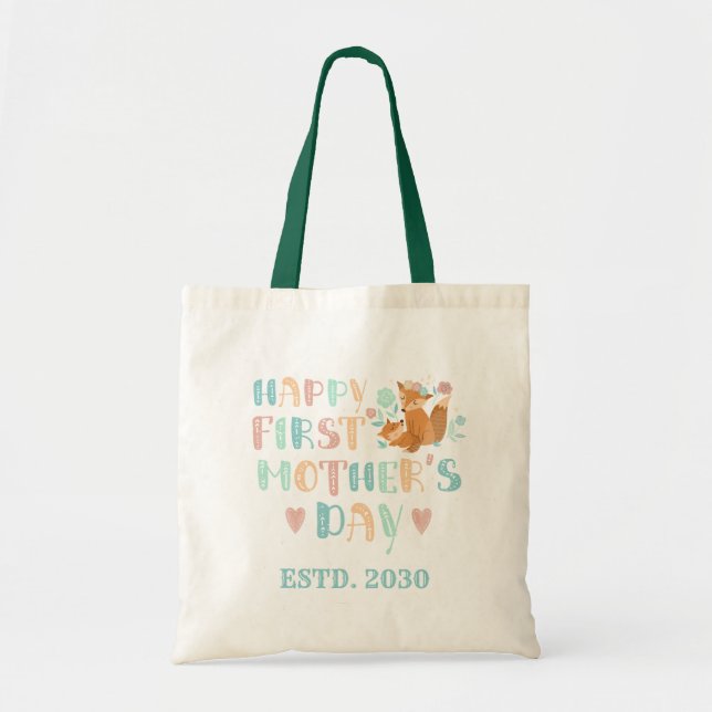 Cute First Mors dag Boho Typography Personalize Tygkasse (Framsidan)
