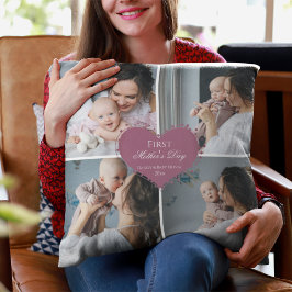Cute First Mors dag Gift | Fotokollage Kudde