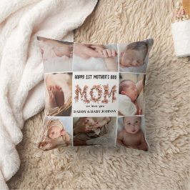 Cute First Mors dag Mamma | Fotokollage Kudde