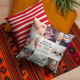 Cute First Mors dag Mummy | Fotokollage Kudde