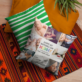 Cute First Mors dag Mummy | Fotokollage Kudde