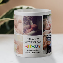 Cute First Mors dag Mummy| Photo Collage Kaffemugg