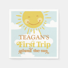 Cute First Resa runt Sol första födelsedag Pappersservett