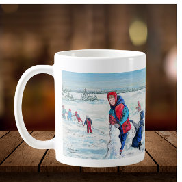 Cute First Snowfall Winter Scene Kaffemugg