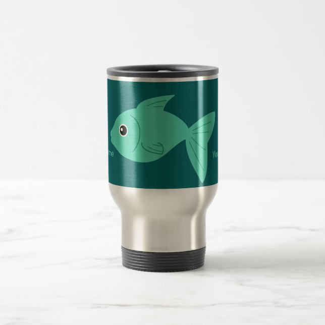 Cute Fish anpassningsbar monogram mugg (Center)