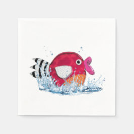 Cute Fish i Vatten Pappersservett