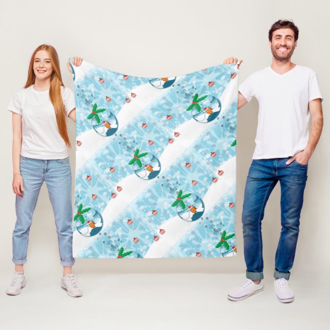 Cute Fish in a Bag Fleece Blanket (På plats)