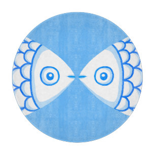 Cute Fish par Blue White Abstrakt Mönster