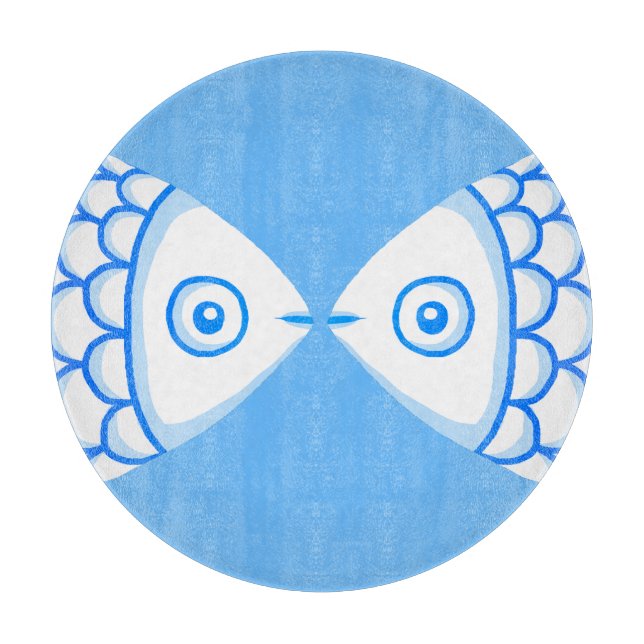 Cute Fish par Blue White Abstrakt Mönster (Framsidan)