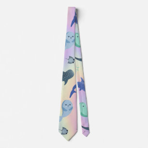 Cute Fish sälRay Whale på gradient Rainbow Slips