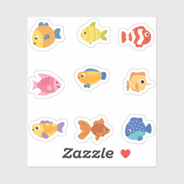 Cute Fish Stickers Klistermärken (Ark)