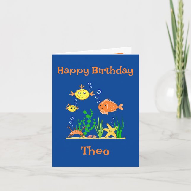 Cute Fish under Sea Kort (Framsida)