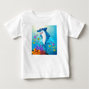 Cute Fish Underwater Tecknad T Shirt