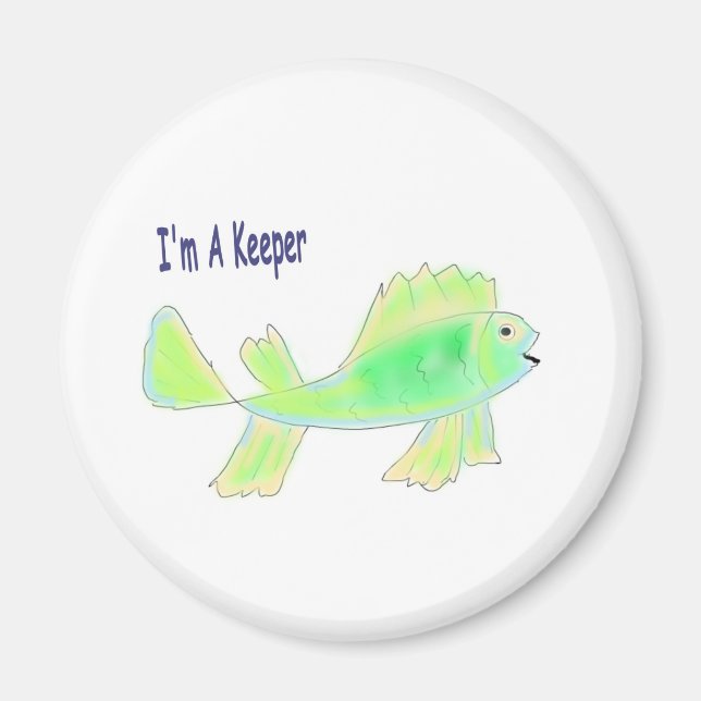 Cute fish with I'm a keeper text Magnet (Framsidan)