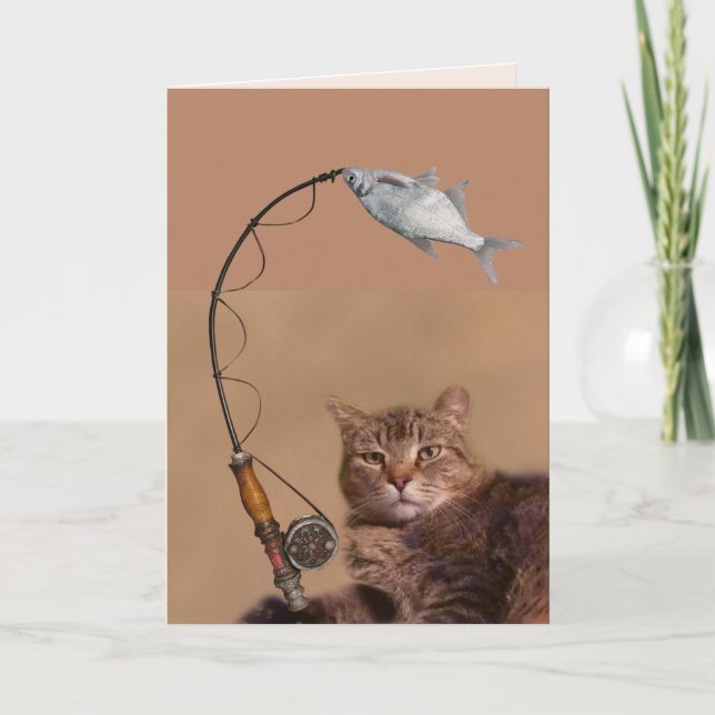 Cute Fishate Cat Fars dag Kort (Framsida)