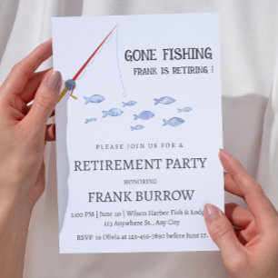 Cute Fishing Theme Pension Party Inbjudningar