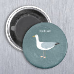 Cute Fiskmås Namn Magnet<br><div class="desc">En cheeky fiskmås som står vid havet. Perfekt för dem som kärlek sväljer fåglar och kusten. Anpassa genom att ändra eller ta bort namn.</div>