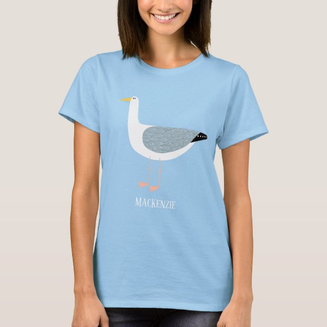 Cute Fiskmås Namn T Shirt (Framsida)