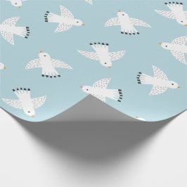 Cute Fiskmås på ljusblått Presentpapper