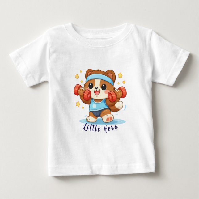 Cute Fitness Bear T Shirt (Framsida)