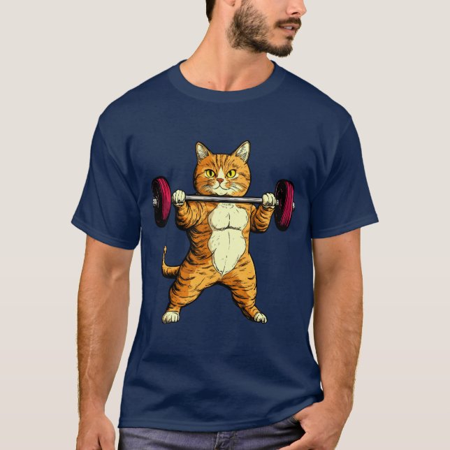 Cute Fitness Cats - Kattunge T-Shirt (Framsida)