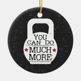 Cute Fitness Motivational Workout Gym Kettlebell Julgransprydnad Keramik