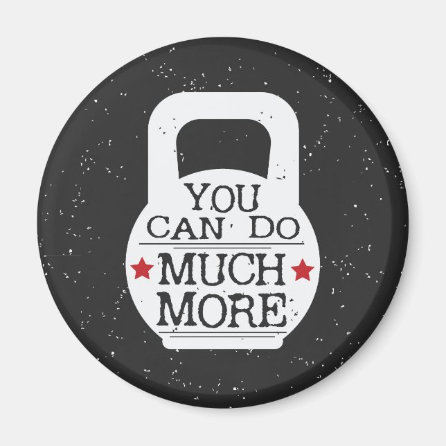 Cute Fitness Motivational Workout Gym Kettlebell Magnet (Framsidan)