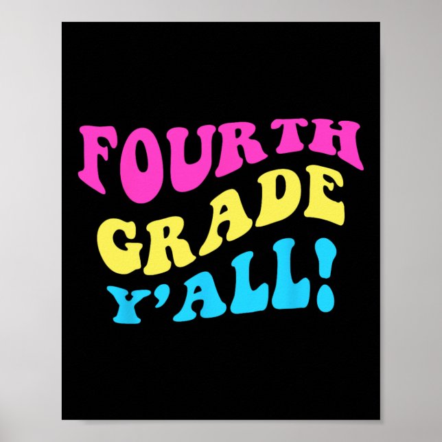 Cute Fjärde Klass-läraren 4:e Klass Student tillba Poster (Framsidan)