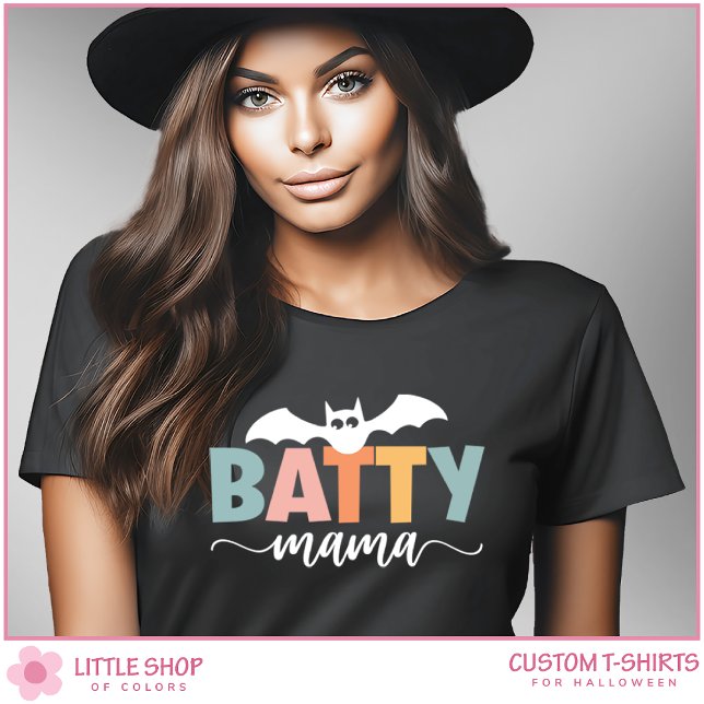 Cute Fladdermus Batty Mamma Anpassade Halloween T Shirt (Skapare uppladdad)