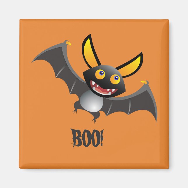 CUTE FLADDERMUS BOO! Halloween Magnet (Framsidan)