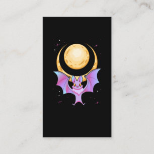 Cute Fladdermus Crescent Pastel Goth Måne Kawaii Visitkort