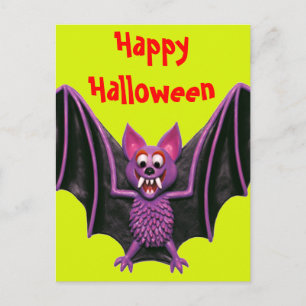 Cute Fladdermus Halloween fest Helg Vykort