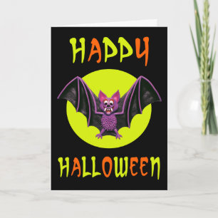 Cute Fladdermus Halloween fest Kort