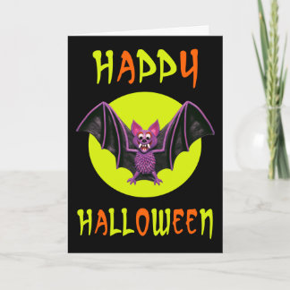 Cute Fladdermus Halloween fest Kort