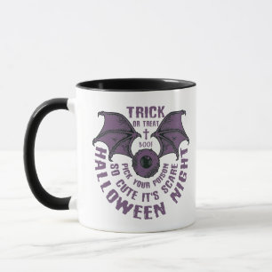 Cute Fladdermus Halloween Mugg - Bus eller godis